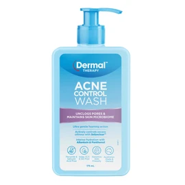 Dermal Therapy Acne Control Wash | Acne Treatment Foaming Cleanser for Sensitive Skin | Advance Sebum Control & Skin Hydration | 175ml
