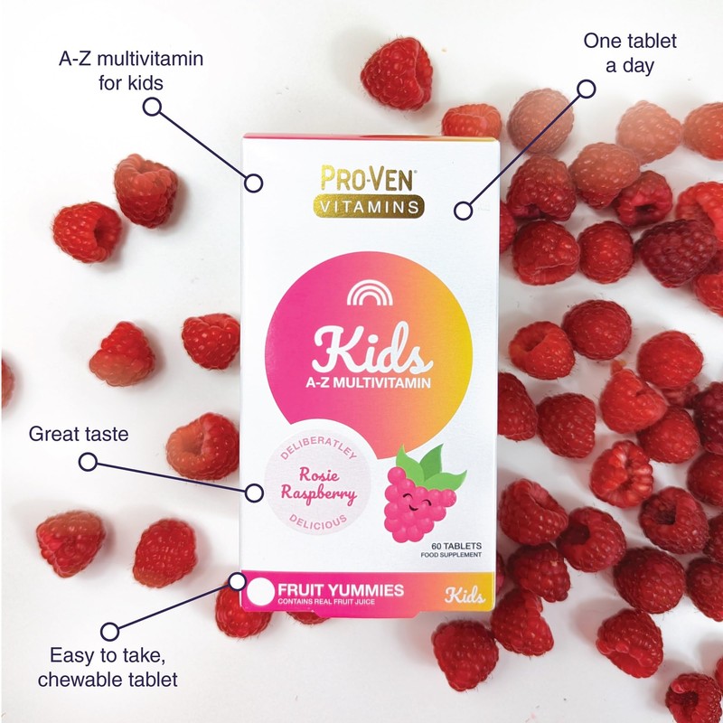 Proven Vitamins - Raspberry-Flavoured Kids Multivitamins Chewable Tablets - Daily