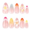 Press On Nails, Summer Flower Fake Nails, Cute Design Floral
