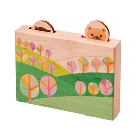 Heiwa Kogyo MOCCO Forest Kurukuru Hide and Seek Wooden Toy Slope Toy For Ages 3 Years Old