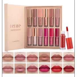 12 Colores Labiales Mate Larga Duracion Pintalabio Regalo