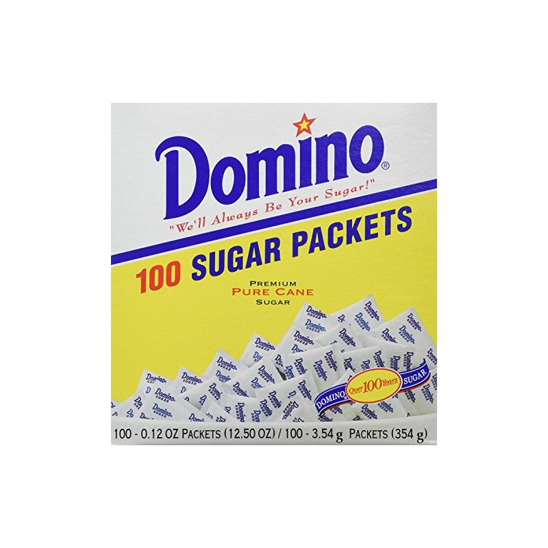 DOMINO SUGAR PACKETS - 100/ 3.54g (Pack of 3)