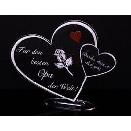 "Für die Beste Mama der Welt" Laser-Engraved Heart Shaped Acrylic Plaque, Perfect for Mother's Day or Christmas, 205 x 170 mm