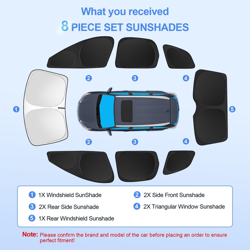 Full Window Sunshade Windshield Side Triangular Rear Window Windscreen Shield