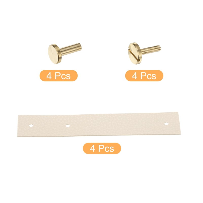 sourcing map 4 Pack Leather Drawer Pulls Leather Dresser Pull