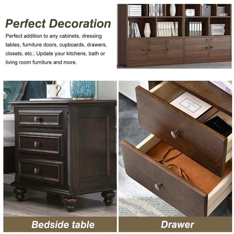 TsunNee 12PCS Vintage Cabinet Knobs Bronze Drawer Knobs, Antique Style