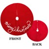 QLEKEY 24 Inch Christmas Tree Skirt Large Plush Xmas Red