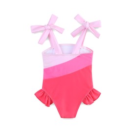 Little Girl Swimsuit 2-3T Beach Wear Pink Red Toddler Princess Swim Bath Set