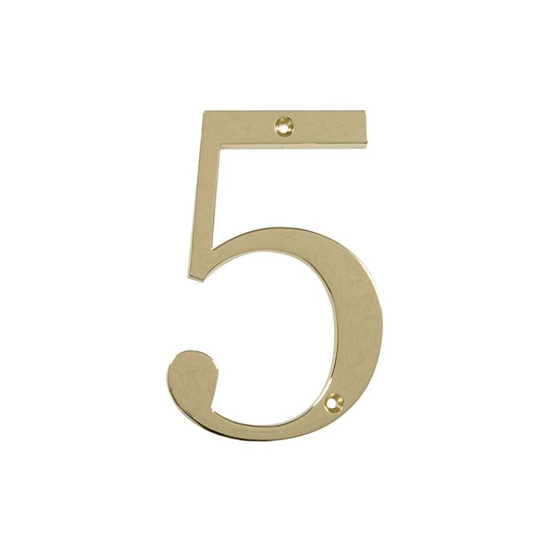 Distinctions by Hillman 843155 4-Inch Flush-Mount Polished Brass House Number