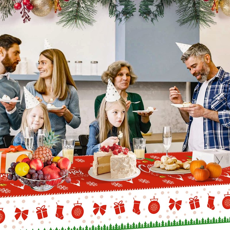 Christmas Plastic Tablecloth 4 Pack