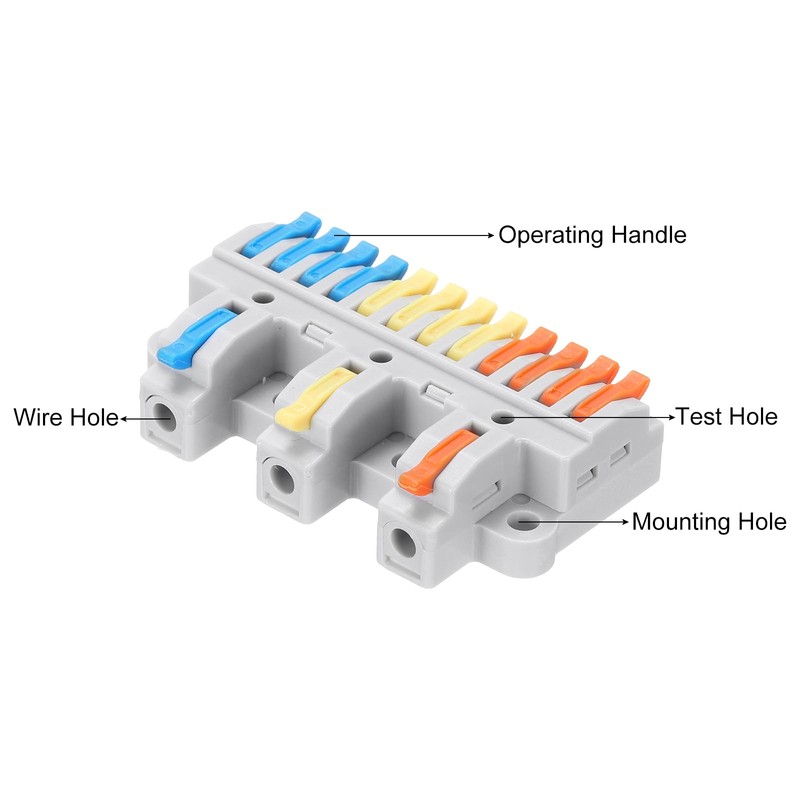 sourcing map 6pcs Din Rail Press Quick Terminal Blocks DIY