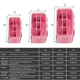 ZTUJO Purse Organizer Insert, Felt Bag Organizer For Handbag Purse Organizer,13 Colors, 6 Size (X-Large, Light Pink)