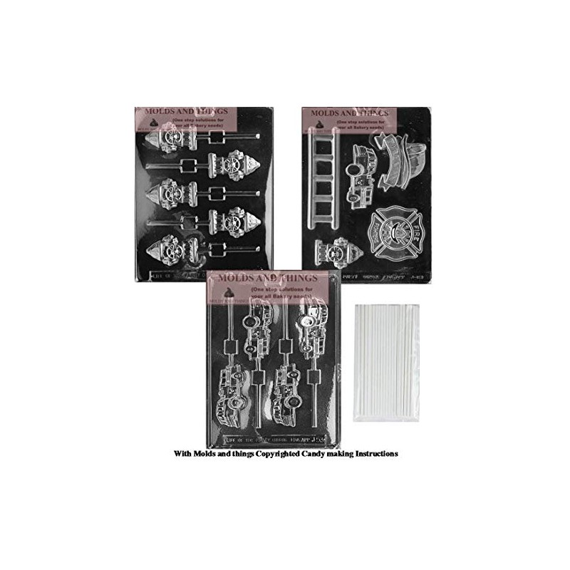 MOLDS AND THINGS Firefighter Chocolate Candy Molds - Firefighter Kit,