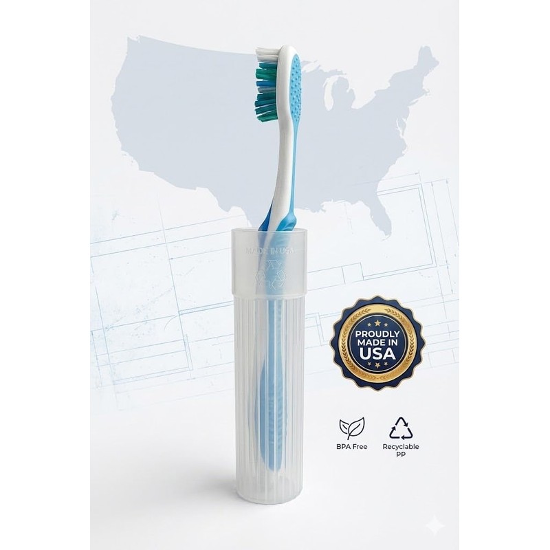 American Comb Toothbrush Holder (White) - Made in The USA.