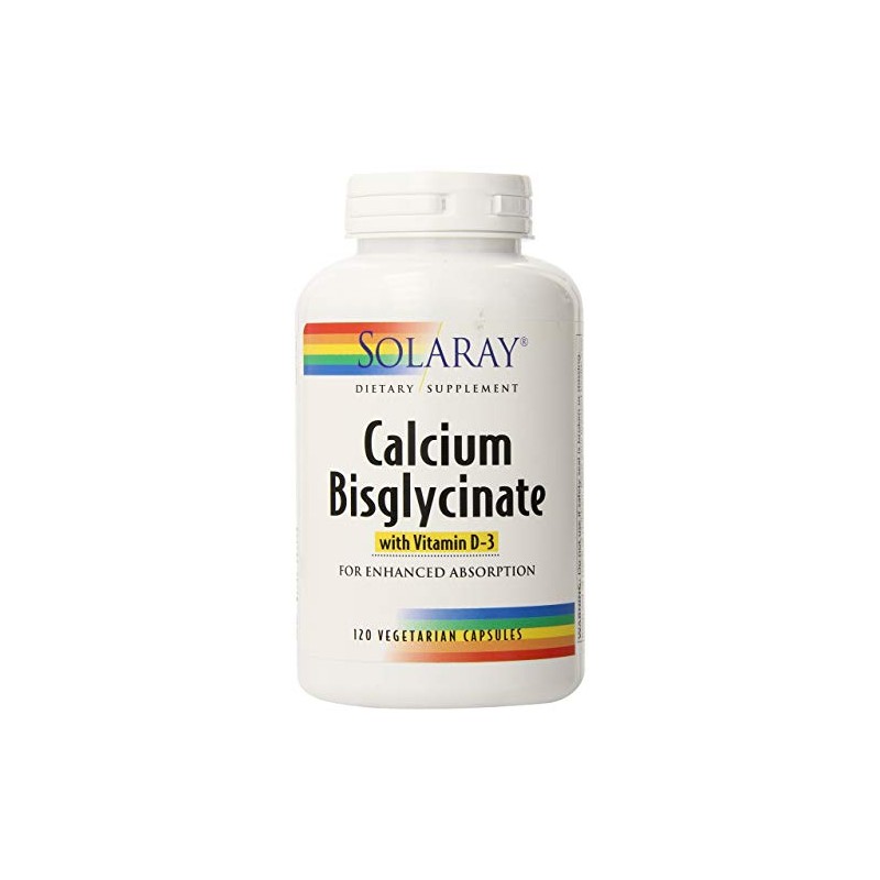 Solaray Calcium Bisglycinate with D-3 Capsules 1000mg, 120 Count by