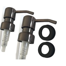 Soap Dispenser Pump Replacement/Liquor Bottle Soap Pumps, Gun Metal Bronze Soap Pumps with Collar Rings - 2 Pack