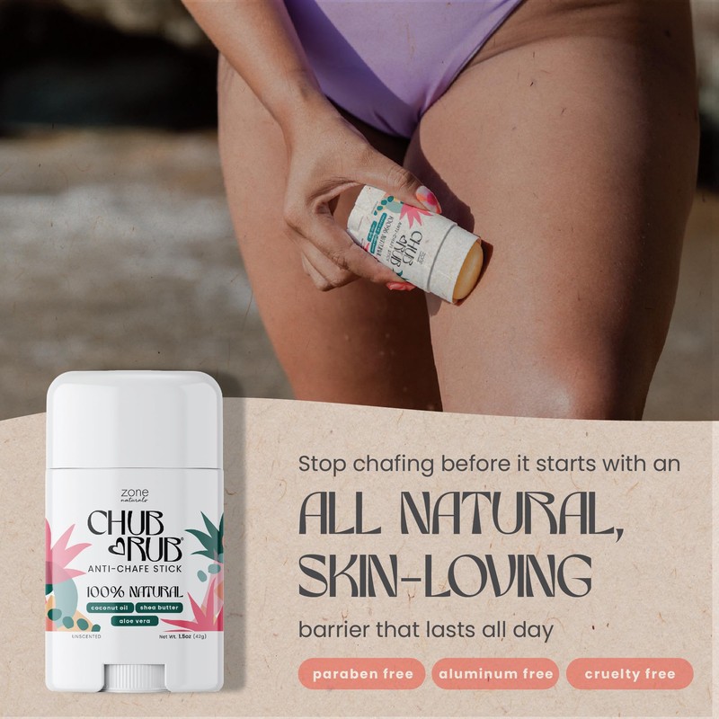 Zone Naturals Chafing Stick - 100% Natural Chub Rub Stick