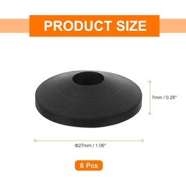 8PCS Toilet seat Fittings - M8 Rubber washers - Durable and Easy to Install - Black Toilet seat stabilisers for Tightening and securing Loose Toilet Seats