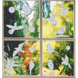 OYIWINMI Pack of 73 Prism Window Stickers, Suncatcher Stickers, Bird Protection for Glass Panes, Stops Bird, Anti-Collision Bird Protection Stickers for Windows