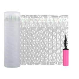 Hijelyn Bubble Cushioning Wrap Roll Inflatable Bottle Shipper Protector Sleeve, Air Pillows for Shipping Large Size Air Bubbles Packing Supplies for Fragile Items Recyclable Packaging Material 12"x82'
