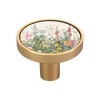 Msyxl 4 Pack Vintage Wild Flowers Cabinet Knobs Round 1-1/4