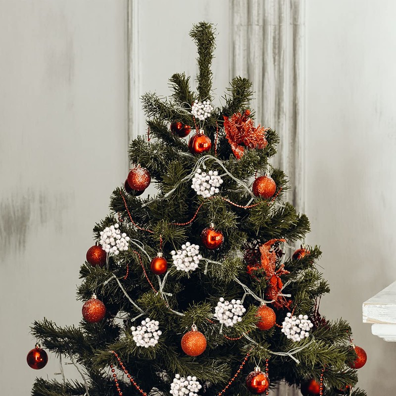 KKSTY 200 Pcs/100 Wired Berries Stems Artificial Frosted Berries Christmas