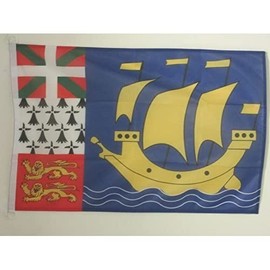 Saint Pierre and Miquelon NAUTICAL Flag 18'' x 12'' - Saint-Pierrais - Miquelonnais flags 30 x 45 cm - Banner 12x18 in for boat - AZ FLAG