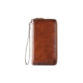 PORRASSO Card Bag Cowhide Wallet Men Coin Purse RFID Blocking Card Case Portable Card Holder Coin Bag Pouch with 12/20/30/45 Card Slots Brown D