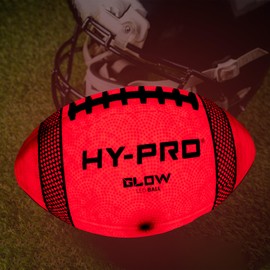 Hy-Pro LED American Football Ball with Pump - Size 6 Light-Up Sports Ball for Night Play - American Football Gifts & Training Equipment For Junior Players and Adults