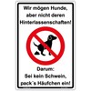 Sign "Wir Like" Dogs No Dog Toilet Sign 300 x