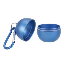 sourcing map Travel Ring Holder Keychain, Portable Jewelry Holder Storage Organizer, Single Layer Rings Case Mini Jewelry Box Keychain Container with Keyring for Gym Sports Travel, Blue