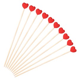 FSSTUD Small Heart Toothpicks Wooden Drink Party Appetizer Decorative Cocktail Toothpicks Cute Food Picks Dessert Toothpicks Red 100 Pieces