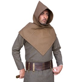 Burgschneider - Skjoldehamn Gugel Bjorn - Autumn Green (L/XL, Unisex, Wool) Historical - Early Medieval, Viking