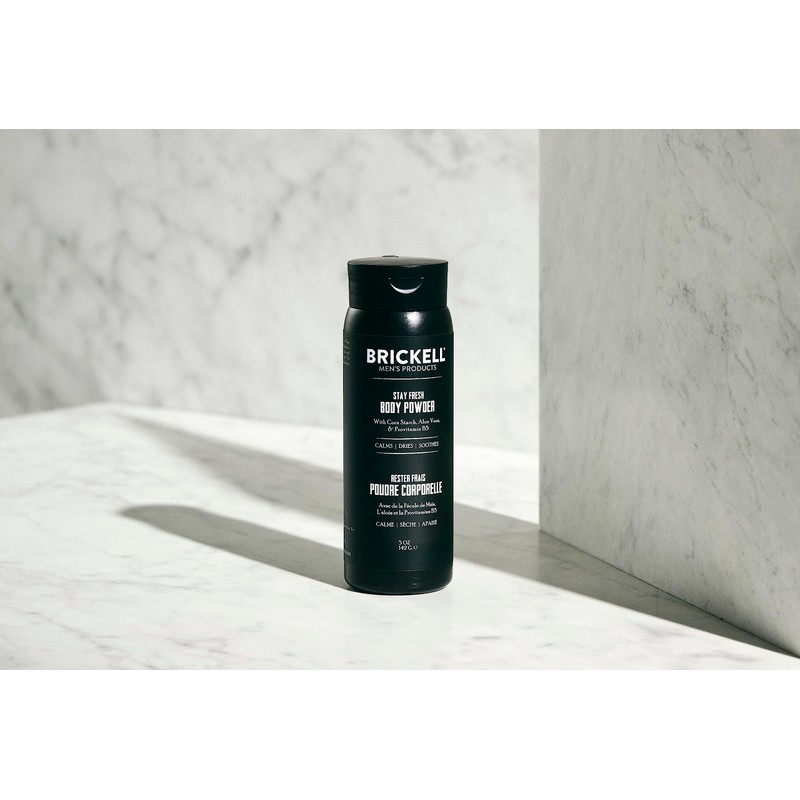Brickell Men's Products Stay Fresh Body Powder for Men, Natural