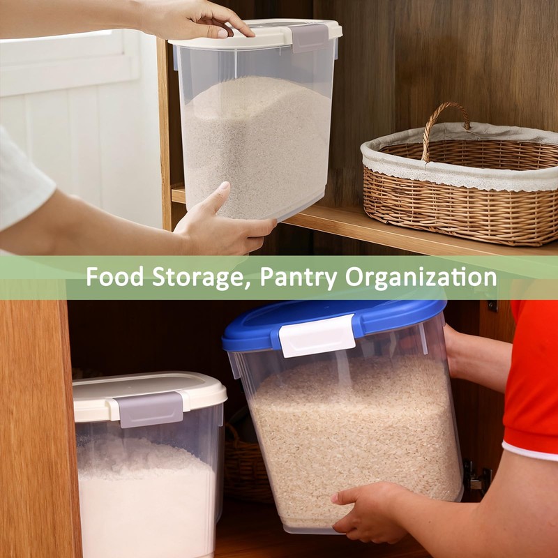 Large Rice Storage Container 20 Lbs - Tall Flour Container