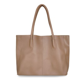 FuninCrea Handbags Women's Large Shopper Bag Women's Leather Tote Bag Women's Waterproof Shoulder Bag Women's Large Women's Handbag Shoulder Bag Women for Work Shopping Travel, khaki