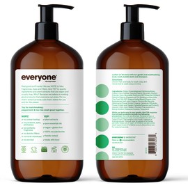 everyone for every body Everyone 3-in-1 Soap, Body Wash, Bubble Bath, Shampoo, 32 Ounce (Pack of 2), Peppermint Tea Tree, Coconut Cleanser with Organic Plant Extracts and Pure Essential Oils