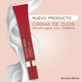 Crema de Ojos Ayvanna Rver, con Cafena y cido Hialurnico, Masaje con Sensacin Fra y Confort, Reduce el Contorno Ocular, las Bolsas y las Ojeras       