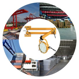 MuChaIOAK LED Dock Lights, LED Loading Dock Light with Swing Arm, Mounting Arm Heavy Duty Steel Dock Light for Warehouse, 360°Rotatable Lamp Head, 50W Soft Light, 6000 Lumen