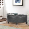 Joveco 43.5" Storage Bench Half Moon Tufted Ottoman with Rivet