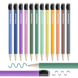 Linbsunne Erasable Gel Pens 0.7mm Medium Point Smooth Writing 12 Assorted Colors Ink Pens for Writing, Drawing, Journaling, Planner (C-12count)