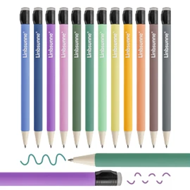 Linbsunne Erasable Gel Pens 0.7mm Medium Point Smooth Writing 12 Assorted Colors Ink Pens for Writing, Drawing, Journaling, Planner (C-12count)