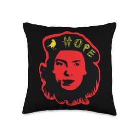 Emily Dickinson "HOPE" is a Thing With Feathers Che Guevara Throw Pillow