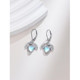 Seiyang Dragon Dangle Earrings 925 Sterling Silver Moonstone Dragon Jewellery for Women