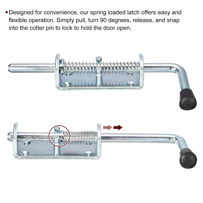 sourcing map Barrel Bolt Latch, 1Pcs 12x220mm - Carbon Steel