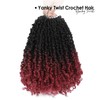 Yanky Twist Crochet Hair (8+10+12 inch)*3,Total 9 packs,Ombre Burgundy,Pre-Looped Yankee