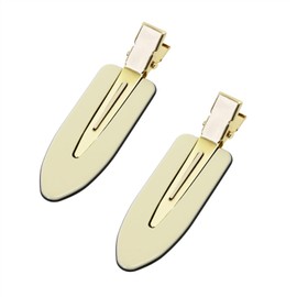 Mini Skater 2.36" Creaseless Hair Clips No Bend Resin Styling Duckbill Hair Barrettes No Crease Flat Clip for Women Hairstyle Bangs Waves Makeup Stylish Hairs Accessories, 2PCS (Solid Beige)