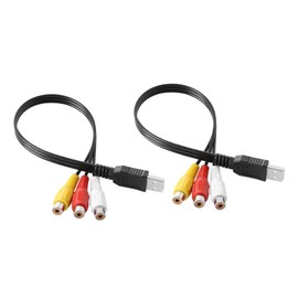 Gadpiparty 1Pair Male to Female Av Cable Set High Speed Data Transmission Compatible with Home Theater Systems Amplifiers and Audio Video Receivers