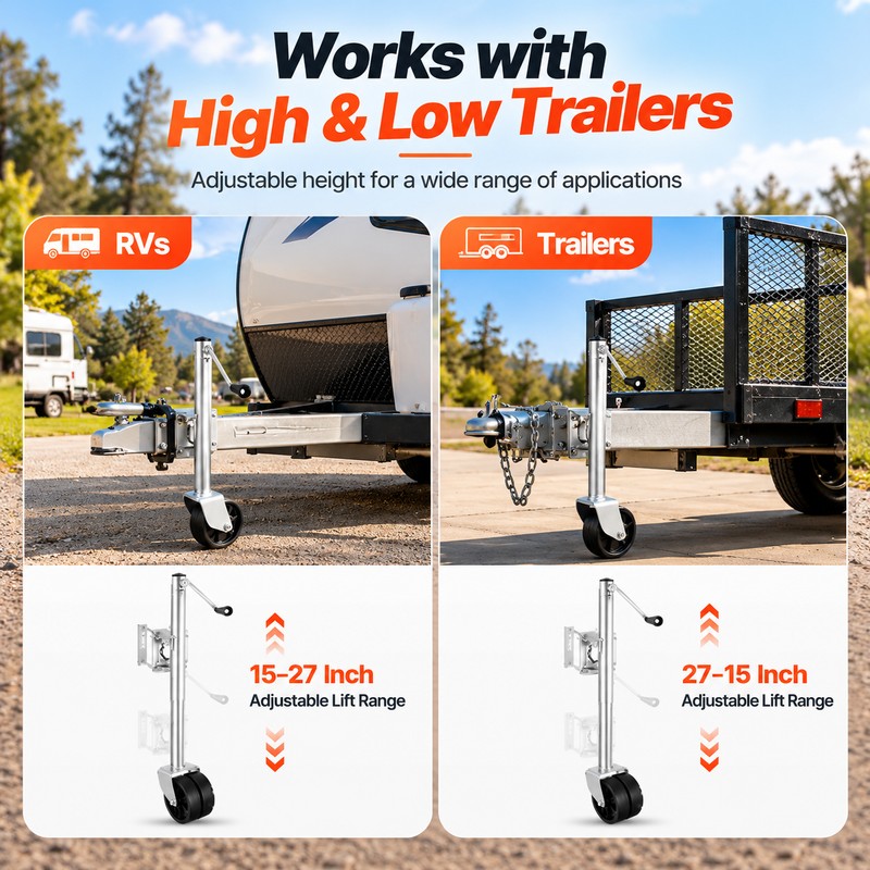 Trailer Jack for RVs & Boats – 2,000 lb Capacity
