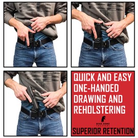 Bear Armz Tactical IWB Kydex Holster Compatible with Smith and Wesson M&P Shield Plus / M1.0/M2.0 – 9mm/.40 Cal 3.1 Barrel/American Company/Concealed Carry Holsters (Left)